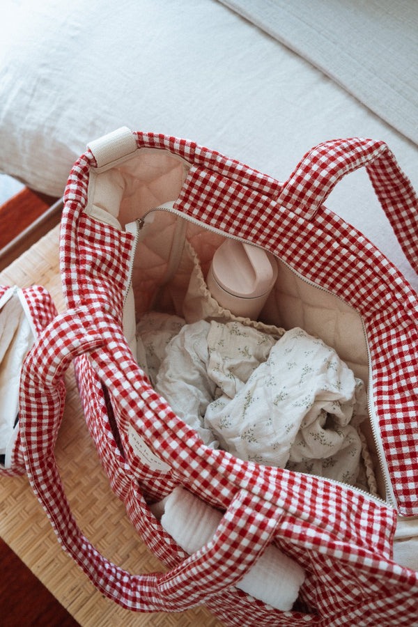 Sac à couches en coton biologique - Collection Vichy