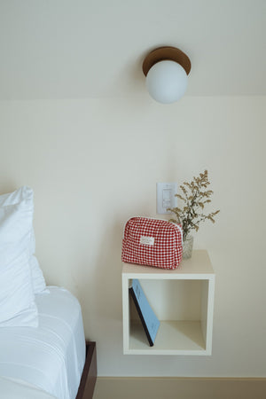 Pochette matelassée en coton biologique - Collection Vichy