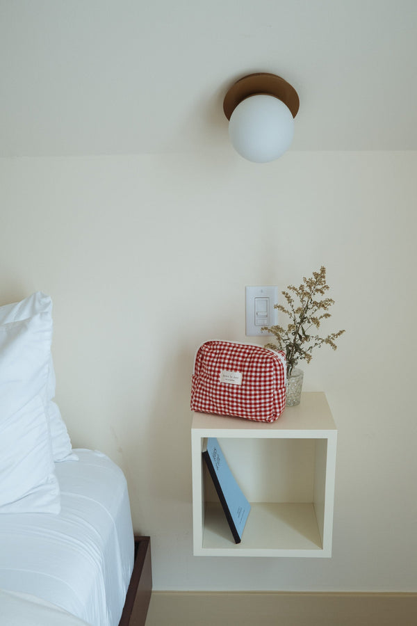 Pochette matelassée en coton biologique - Collection Vichy