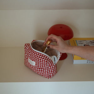 Pochette matelassée en coton biologique - Collection Vichy