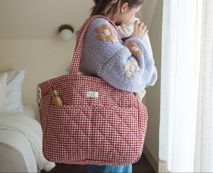 Sac à couches en coton biologique - Collection Vichy