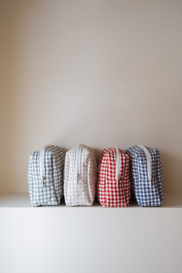 Pochette matelassée en coton biologique - Collection Vichy