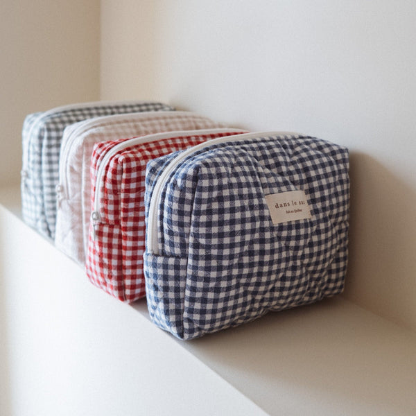 Pochette matelassée en coton biologique - Collection Vichy