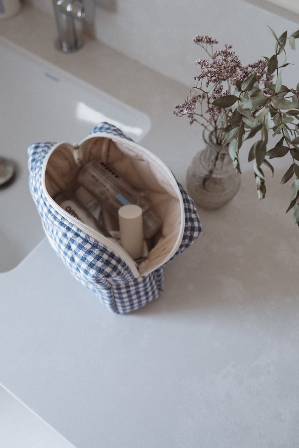 Pochette matelassée en coton biologique - Collection Vichy