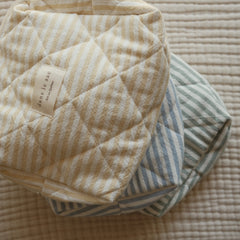 Quilted pouch in organic cotton - Striped collection