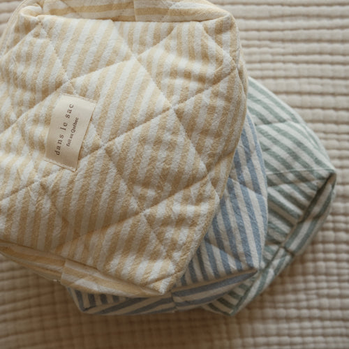 Pochette matelassée en coton biologique - Collection rayée