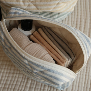 Pochette matelassée en coton biologique - Collection rayée