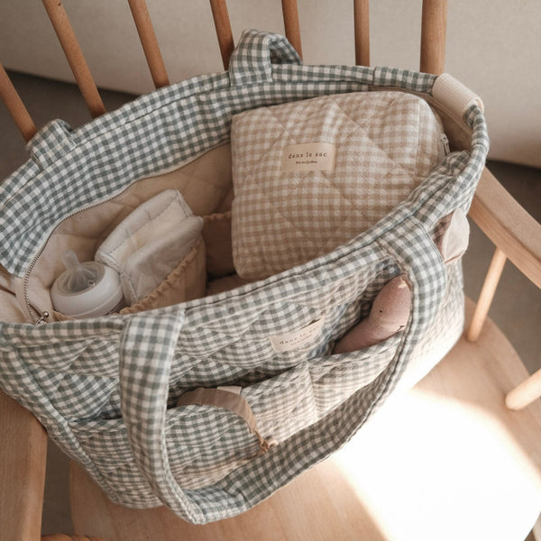 Pochette matelassée en coton biologique - Collection Vichy