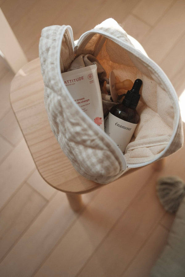 Pochette matelassée en coton biologique - Collection Vichy