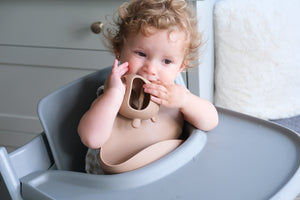 Baby silicone teething mitten, teddy bear 
