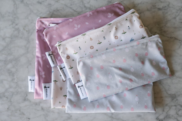 Ensemble de 2 sacs à collation et à sandwich réutilisables