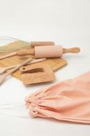 Ensemble mini-chef avec sac rose