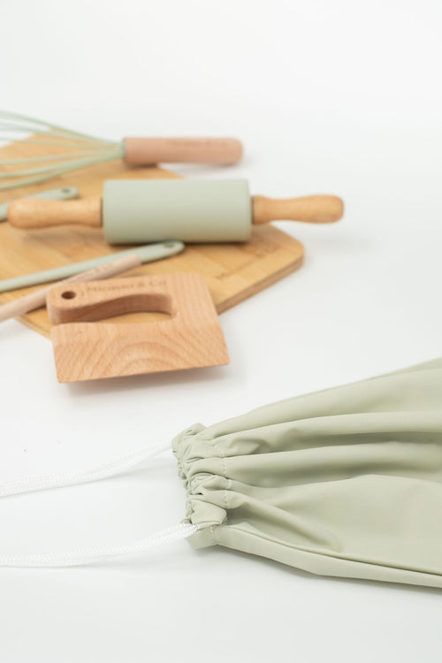 Ensemble mini-chef avec sac sauge