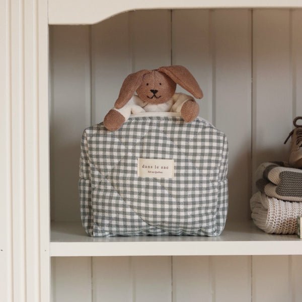 Pochette matelassée en coton biologique - Collection Vichy