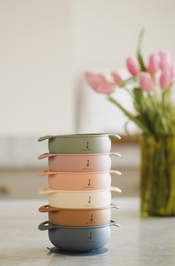 Suction silicone bowl