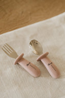 Ensemble de cuillère et fourchette en silicone et métal