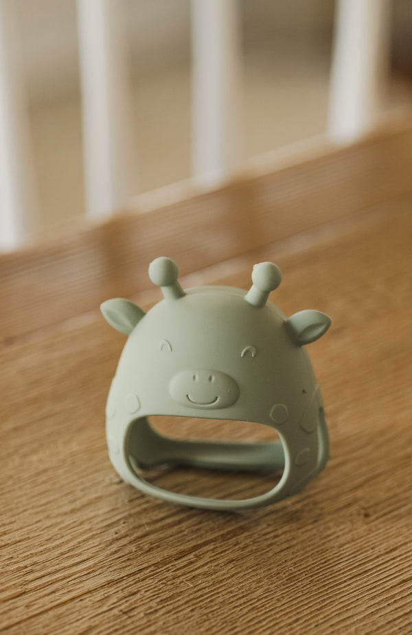 Mitaine de dentition en silicone pour bébé, girafe