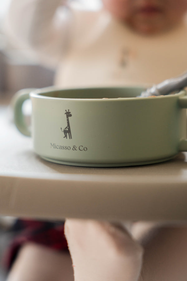 Silicone bowl with handles 