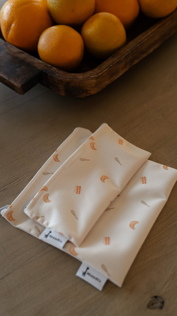 Ensemble de 2 sacs à collation et sandwich réutilisables