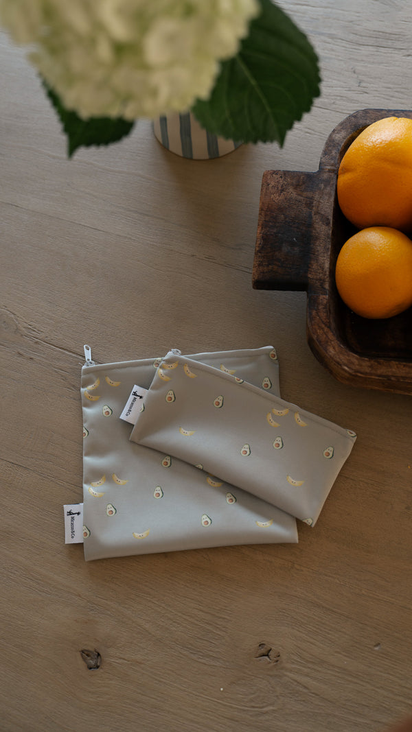 Ensemble de 2 sacs à collation et à sandwich réutilisables