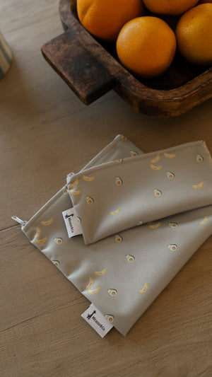 Ensemble de 2 sacs à collation et à sandwich réutilisables