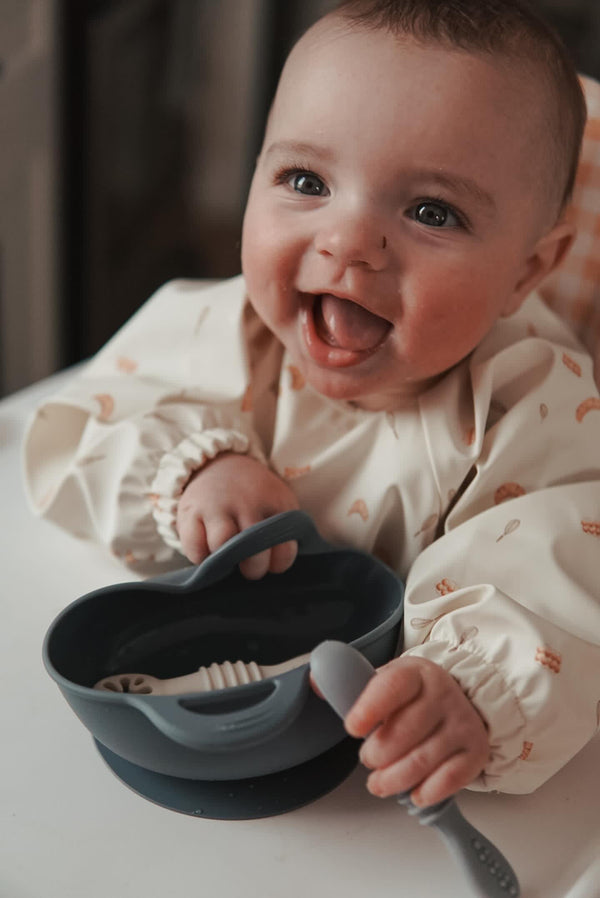 bol à succion bleu majestueux pour enfant, en silicone micasso and co