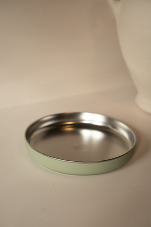 grande assiette enfant inox vert tendre
