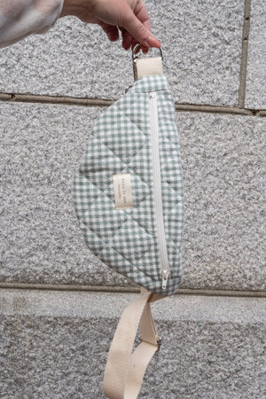 sac banane matelassée vichy sauge