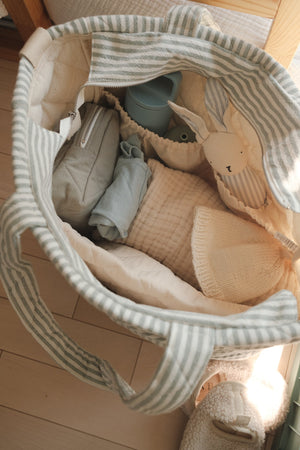 Sac à couches en coton biologique - Collection rayée