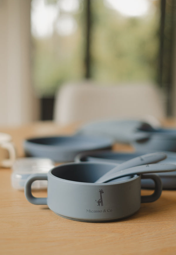 Silicone bowl with handles 