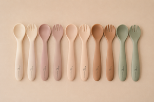 Ensemble cuillère et fourchette en silicone pour enfant