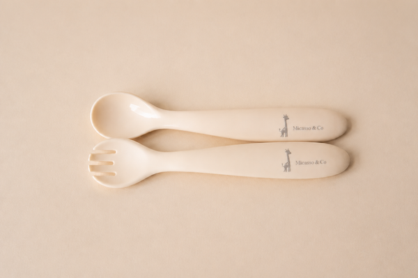 Ensemble cuillère et fourchette en silicone pour enfant