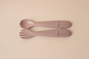 Ensemble cuillère et fourchette en silicone pour enfant