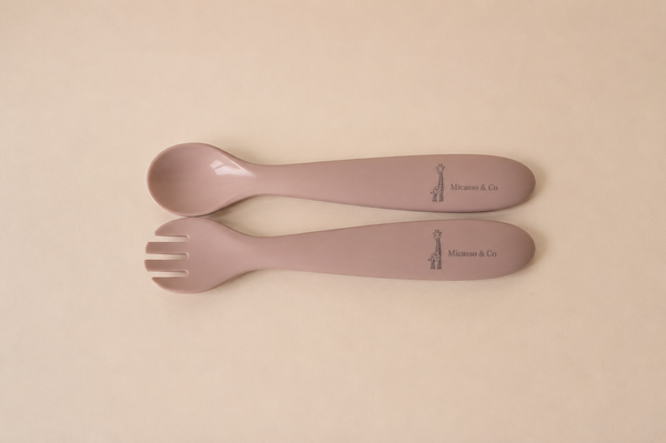 Ensemble cuillère et fourchette en silicone pour enfant