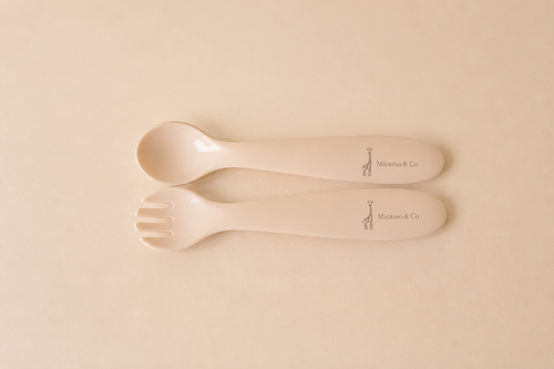 Ensemble cuillère et fourchette en silicone pour enfant