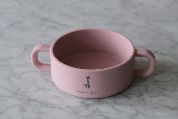 Silicone bowl with handles 